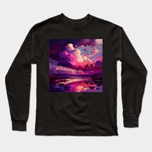 Pink and Purple Cloudy Sky Long Sleeve T-Shirt